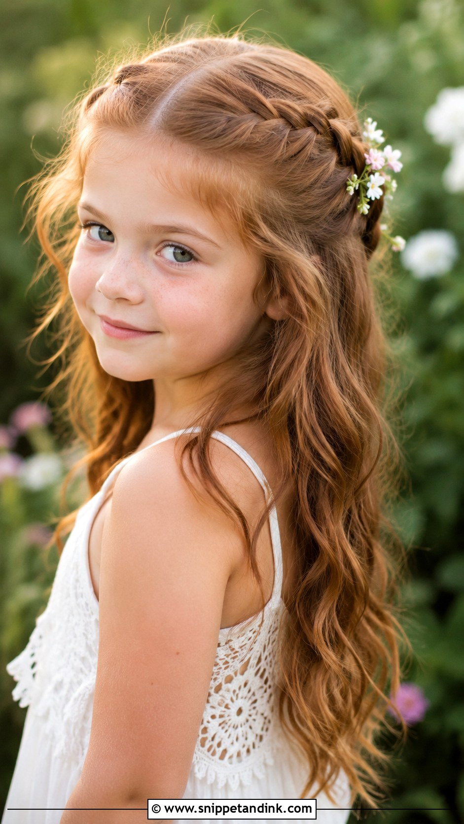 Boho Braided Half Up - Snippet and Ink - 30 Kids Hairstyles for Wedding