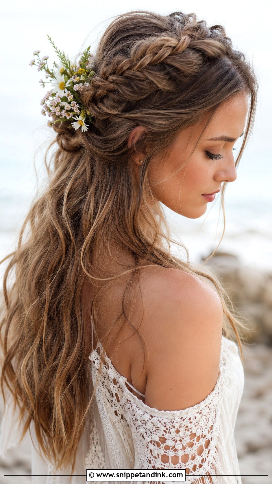 Boho Braided Half Up - Snippet and Ink - 30 Wedding Braid Hairstyles