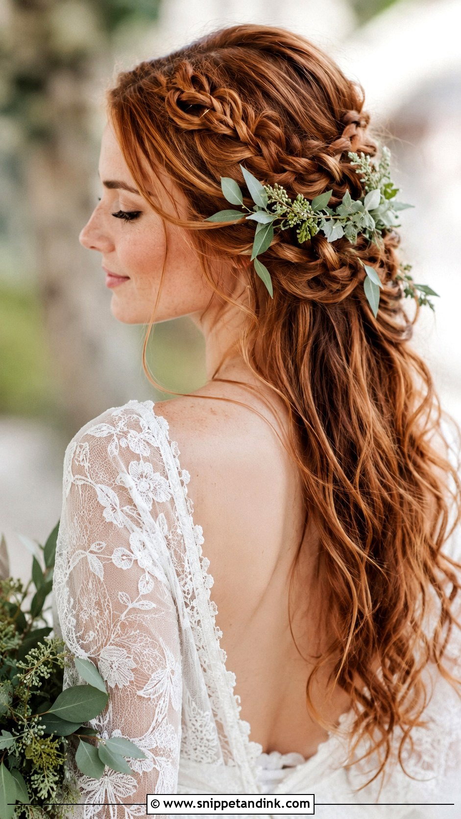 Boho Braided Half Up - Snippet and Ink - 35 Bridal Hair Down Ideas