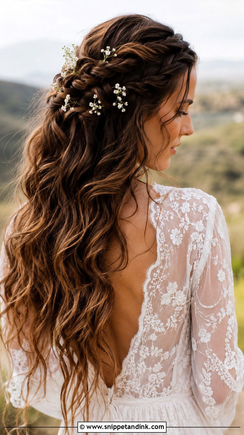 Boho Braided Half Up - Snippet and Ink - 35 Half-Up Bridal Hair Ideas