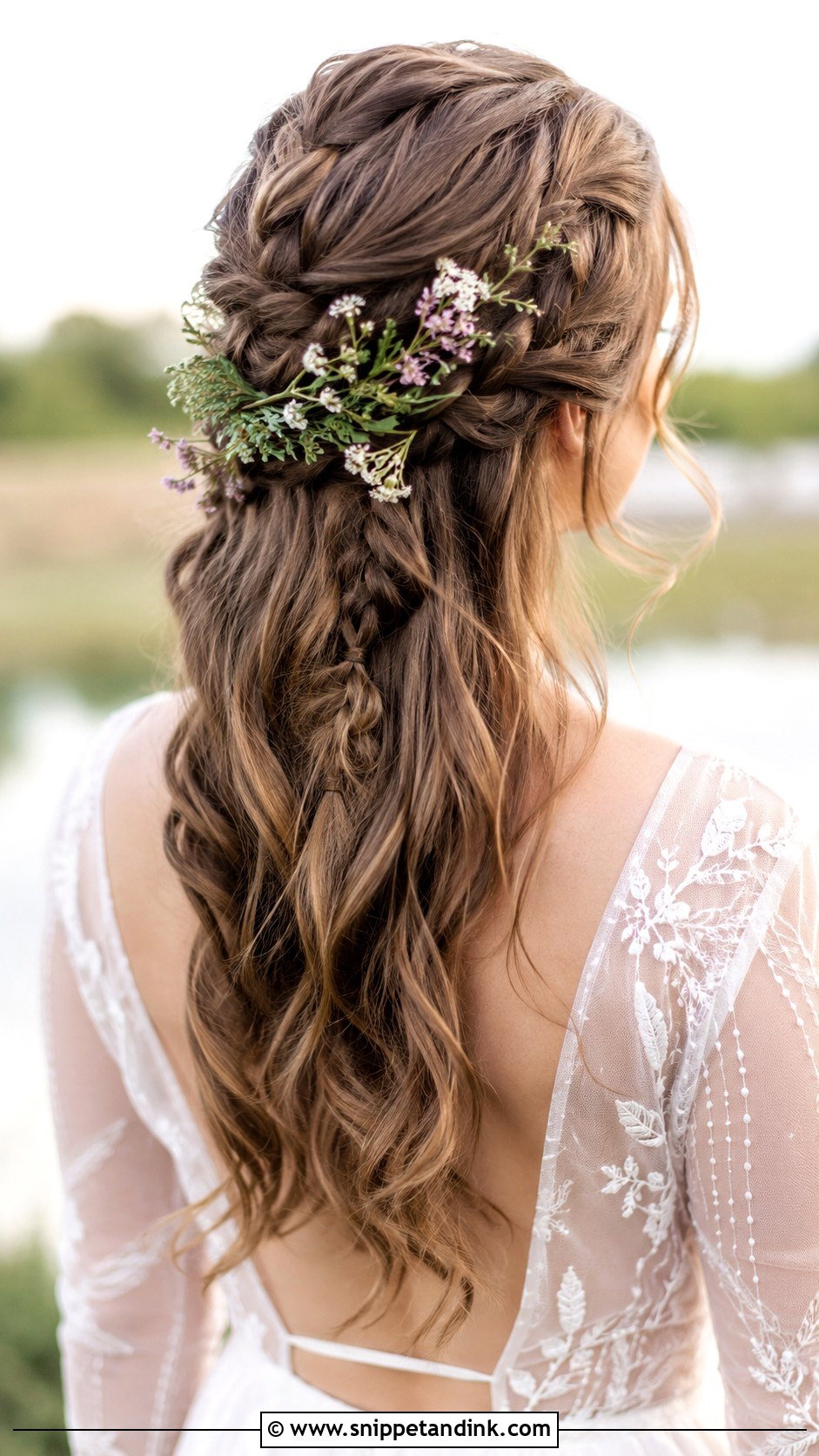 Boho Braided Half Up - Snippet and Ink - 35 Simple Wedding Hairstyles
