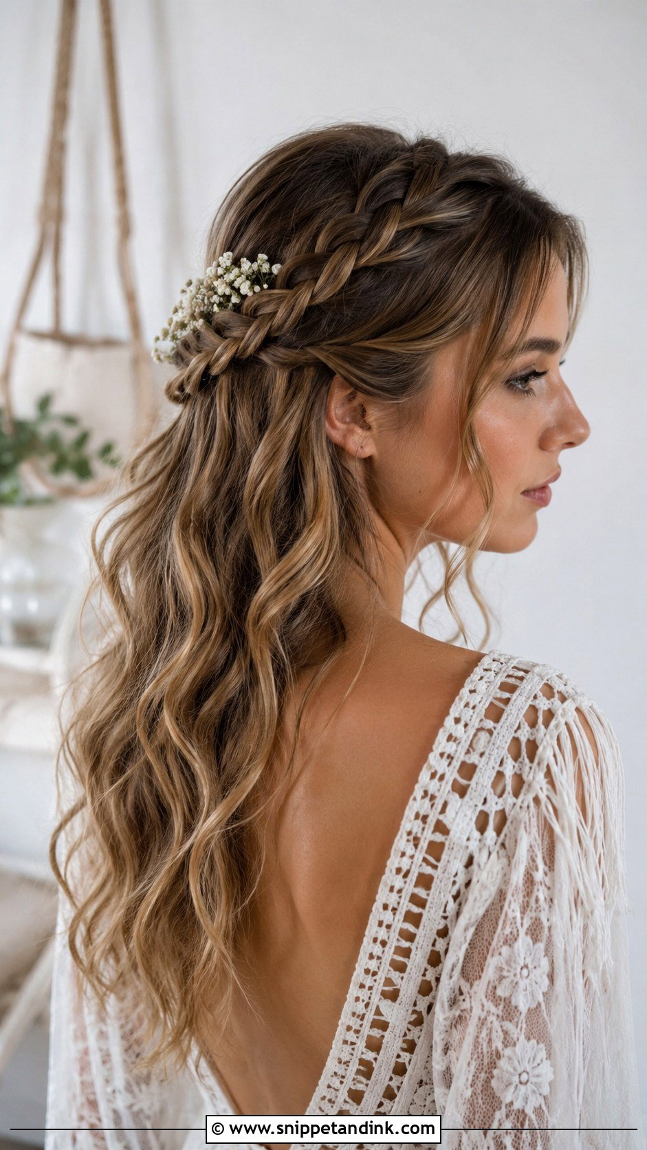 Boho Braided Half Up - Snippet and Ink - 20 Easy Wedding Hairstyle Ideas
