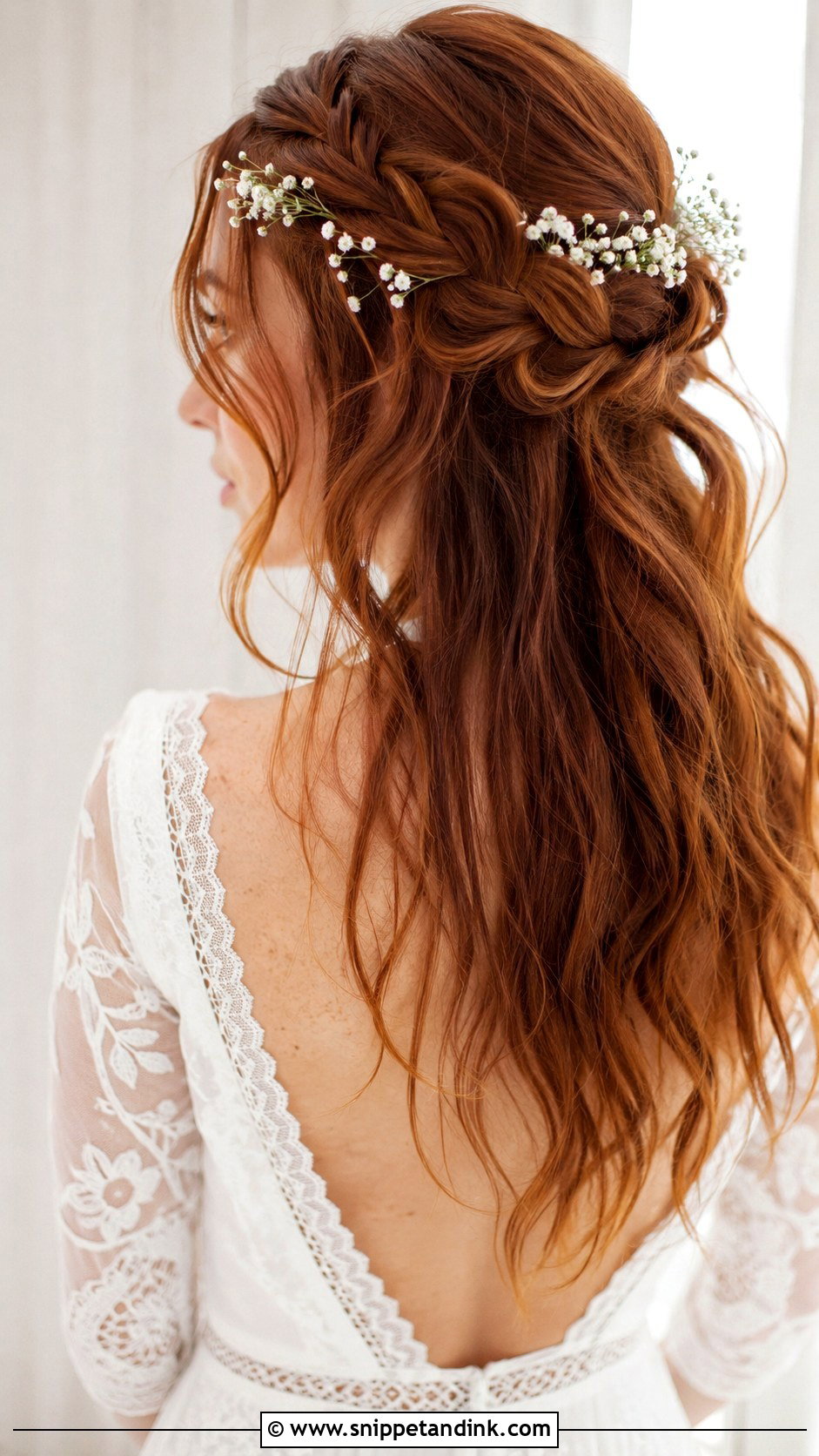 Boho Braided Half Up Bridal Look - Snippet and Ink - 25 Bridal Hairstyles Down