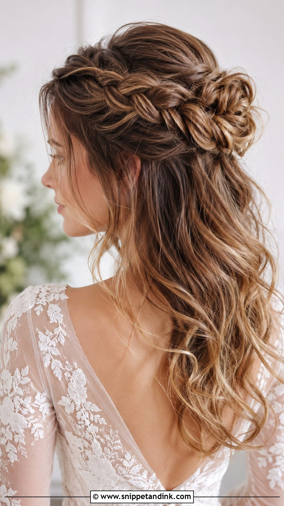 Boho Braided Half Up Bun Wedding Hairstyle - Snippet and Ink - 25 Boho Braid Wedding Hair Ideas