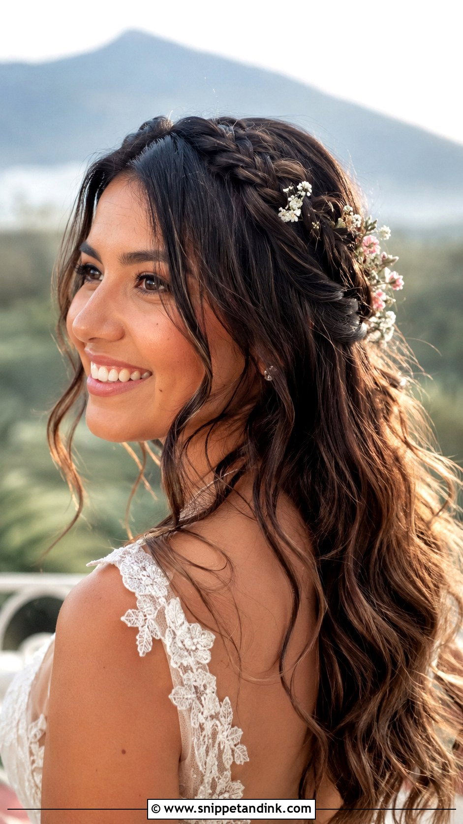 Boho Braided Half Up Hairstyle - Snippet and Ink - 20 Hair Model for Wedding Ideas