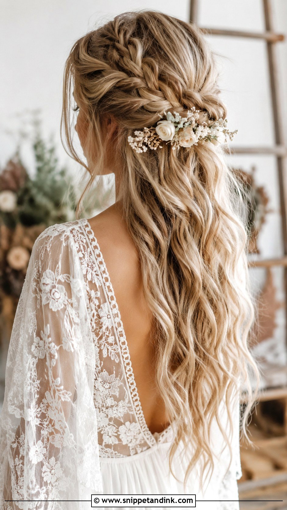 Boho Braided Half Up Hairstyle - Snippet and Ink - 25 2025 Bride Hairstyles