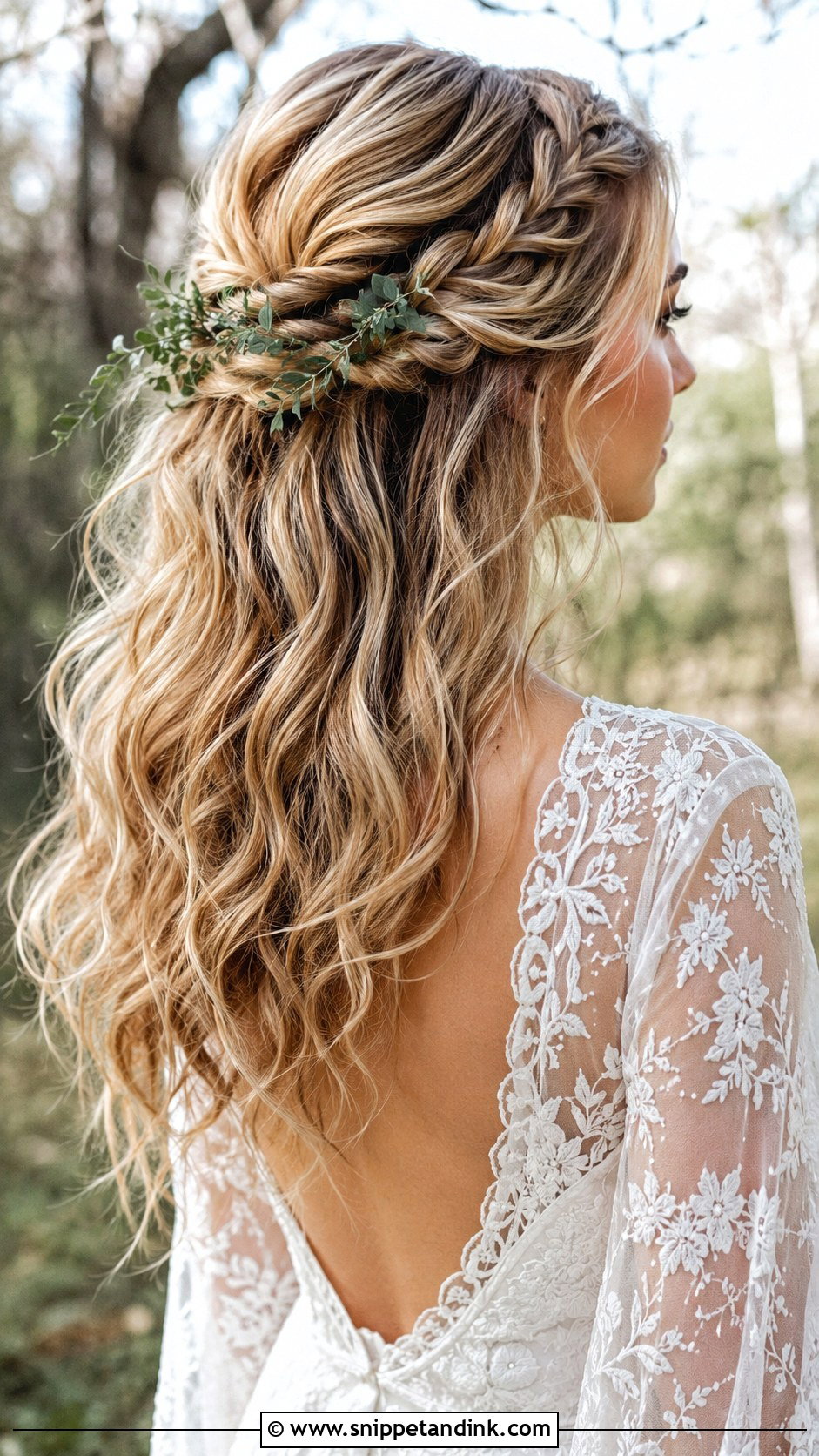 Boho Braided Half Up Hairstyle - Snippet and Ink - 25 Bridal Hair Inspo Ideas