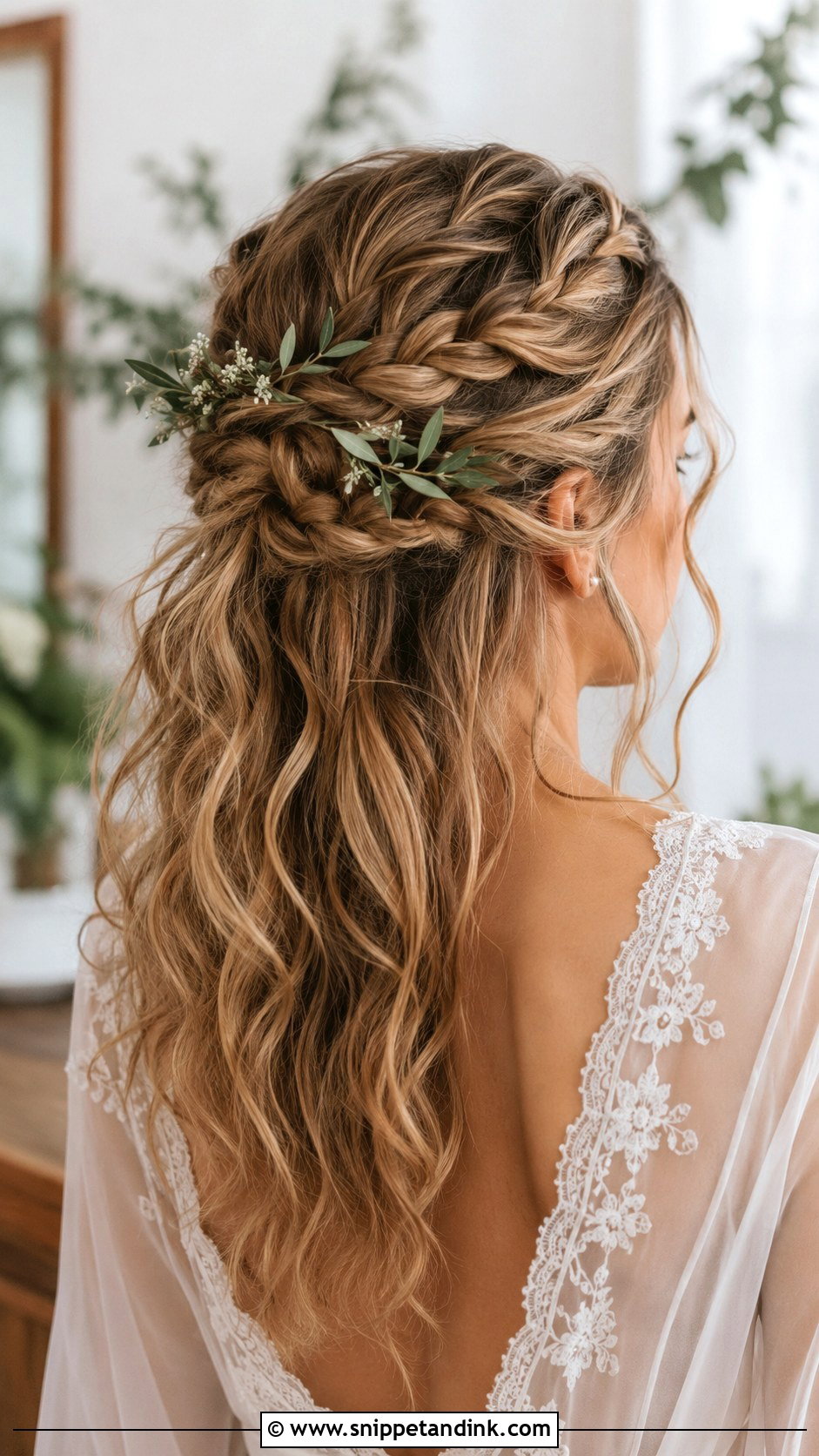 Boho Braided Half Up Hairstyle - Snippet and Ink - 25 Hair Down Wedding Hairstyles
