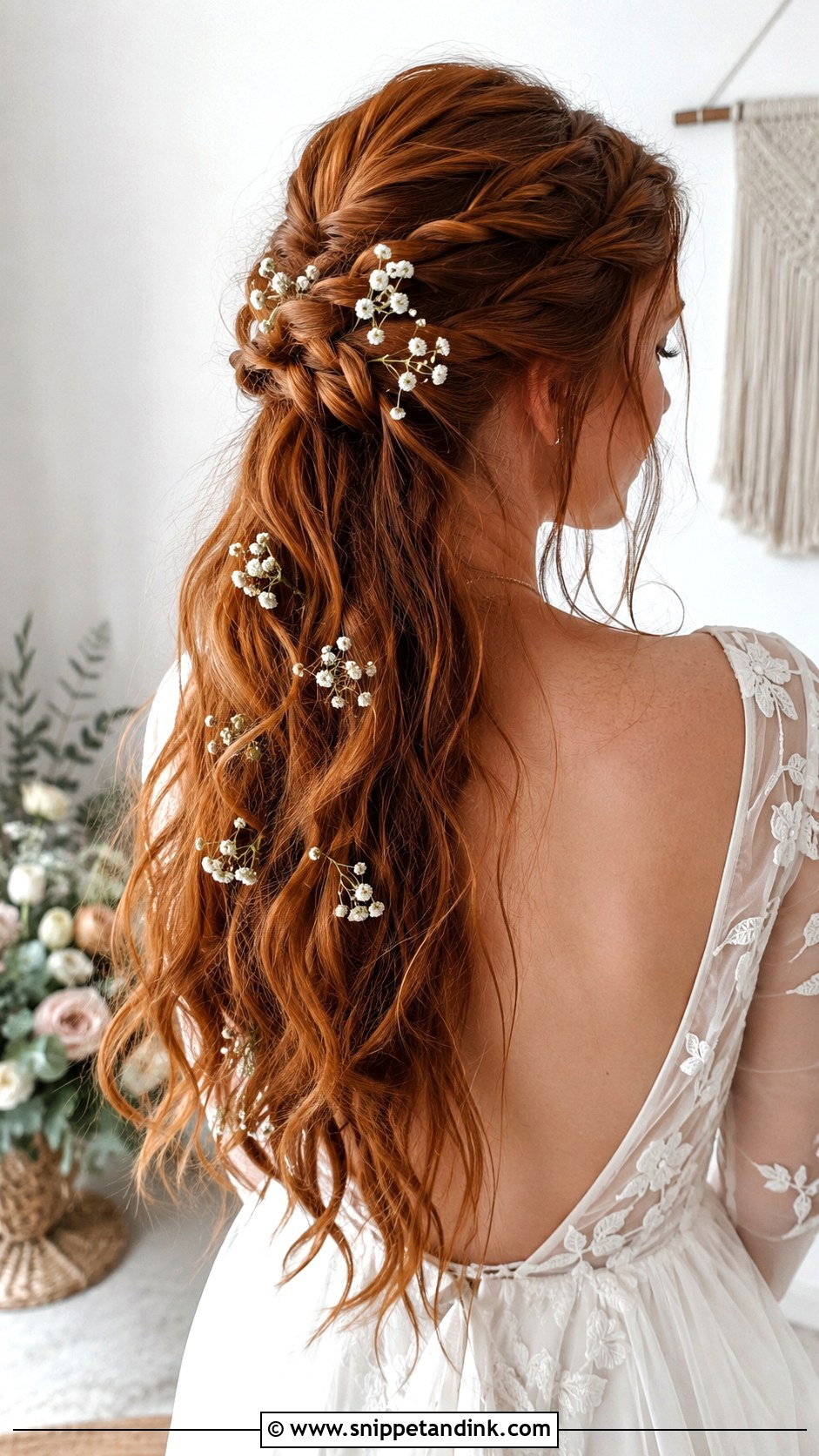 Boho Braided Half Up Half Down - Snippet and Ink - 20 Braided Bridal Hair Ideas