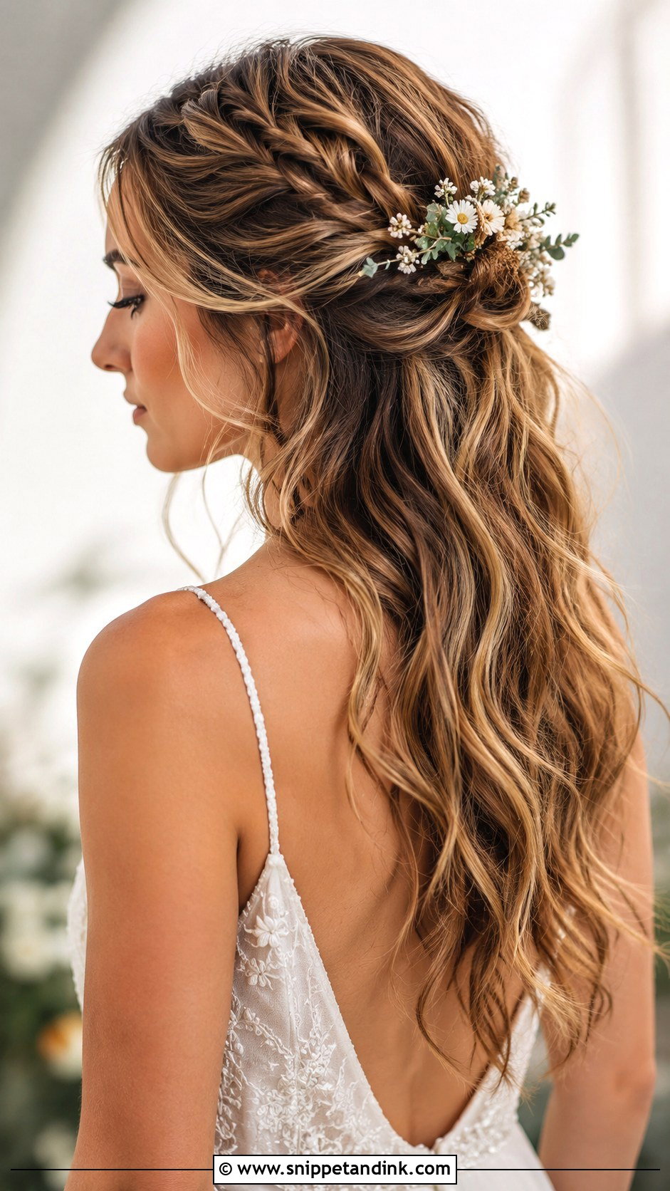 Boho Braided Half Up Style - Snippet and Ink - 20 Modern Wedding Hair Ideas