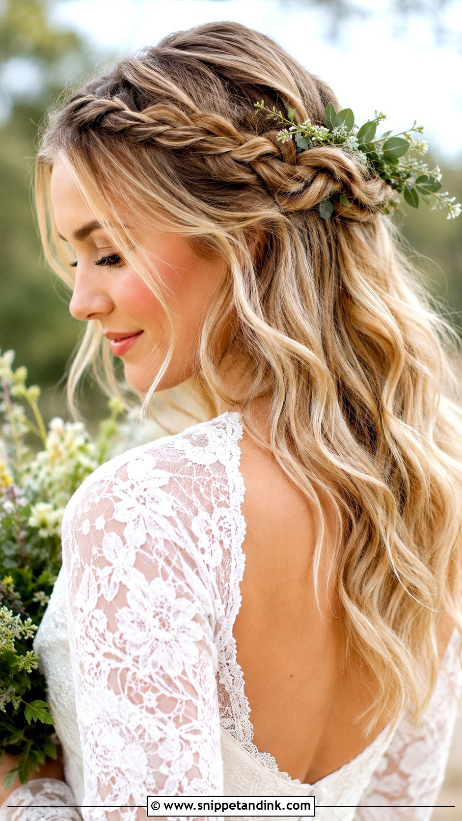 Boho Braided Half Up Style - Snippet and Ink - 30 Wedding Hairdo Ideas
