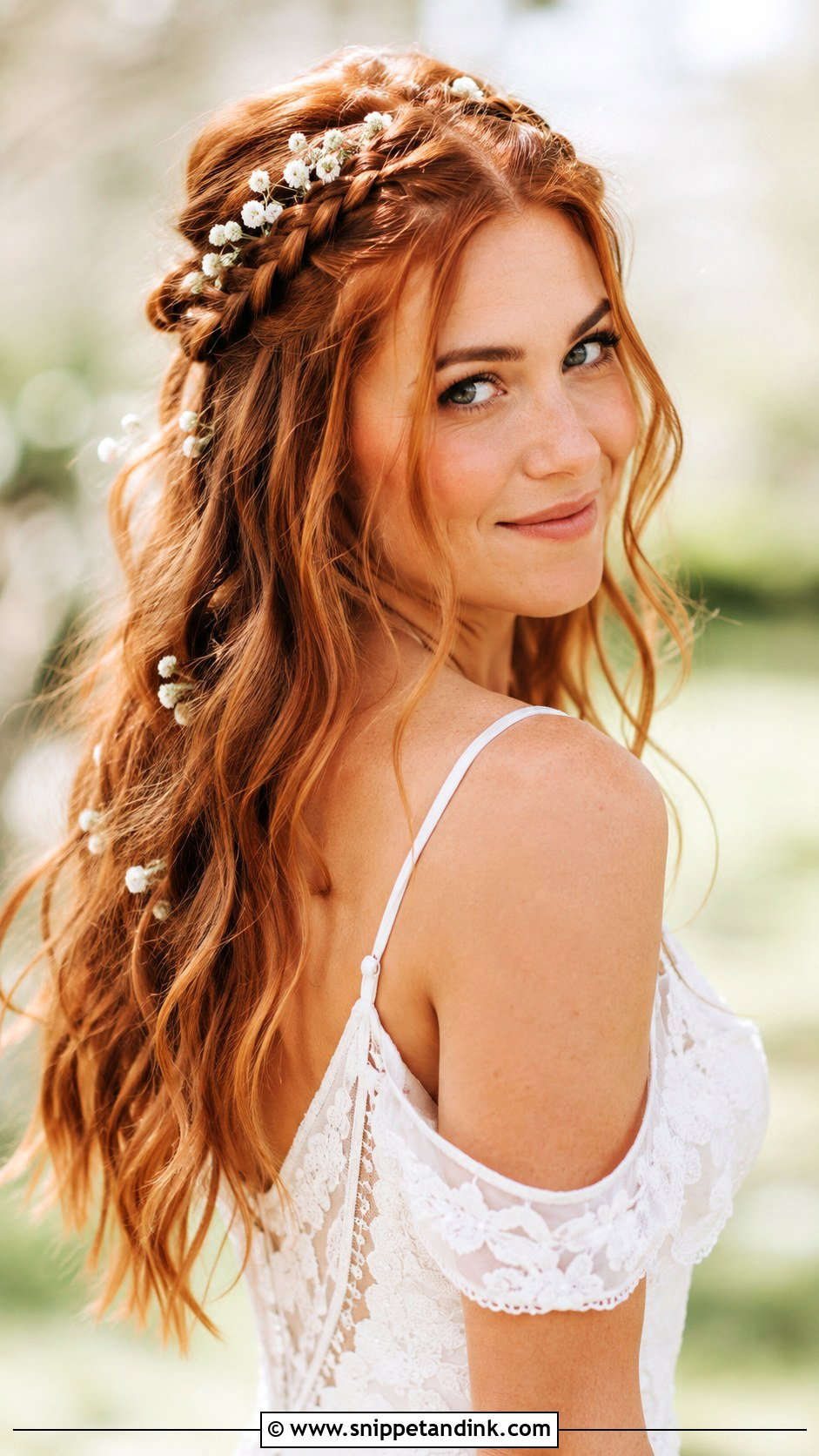 Boho Braided Half Up Style - Snippet and Ink - 20 Bohemian Wedding Hairstyles