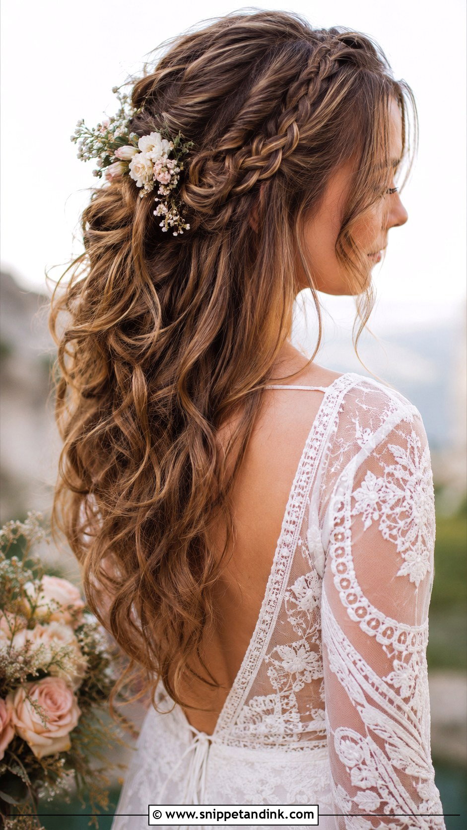 Boho Braided Half Up Wedding Hair - Snippet and Ink - 35 Hairstyles for Wedding