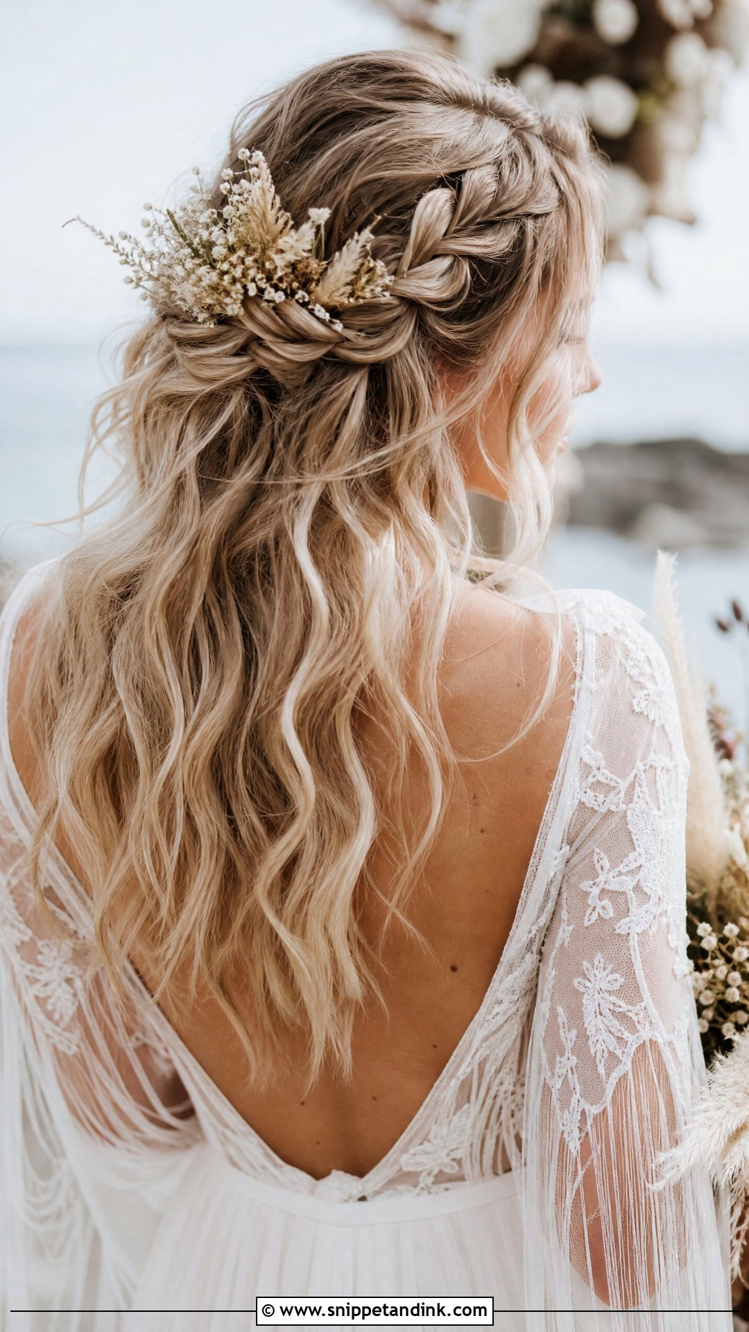 Boho Braided Half Up Wedding Hairstyle - Snippet and Ink - 20 Half-Up Half-Down Wedding Hair Braids