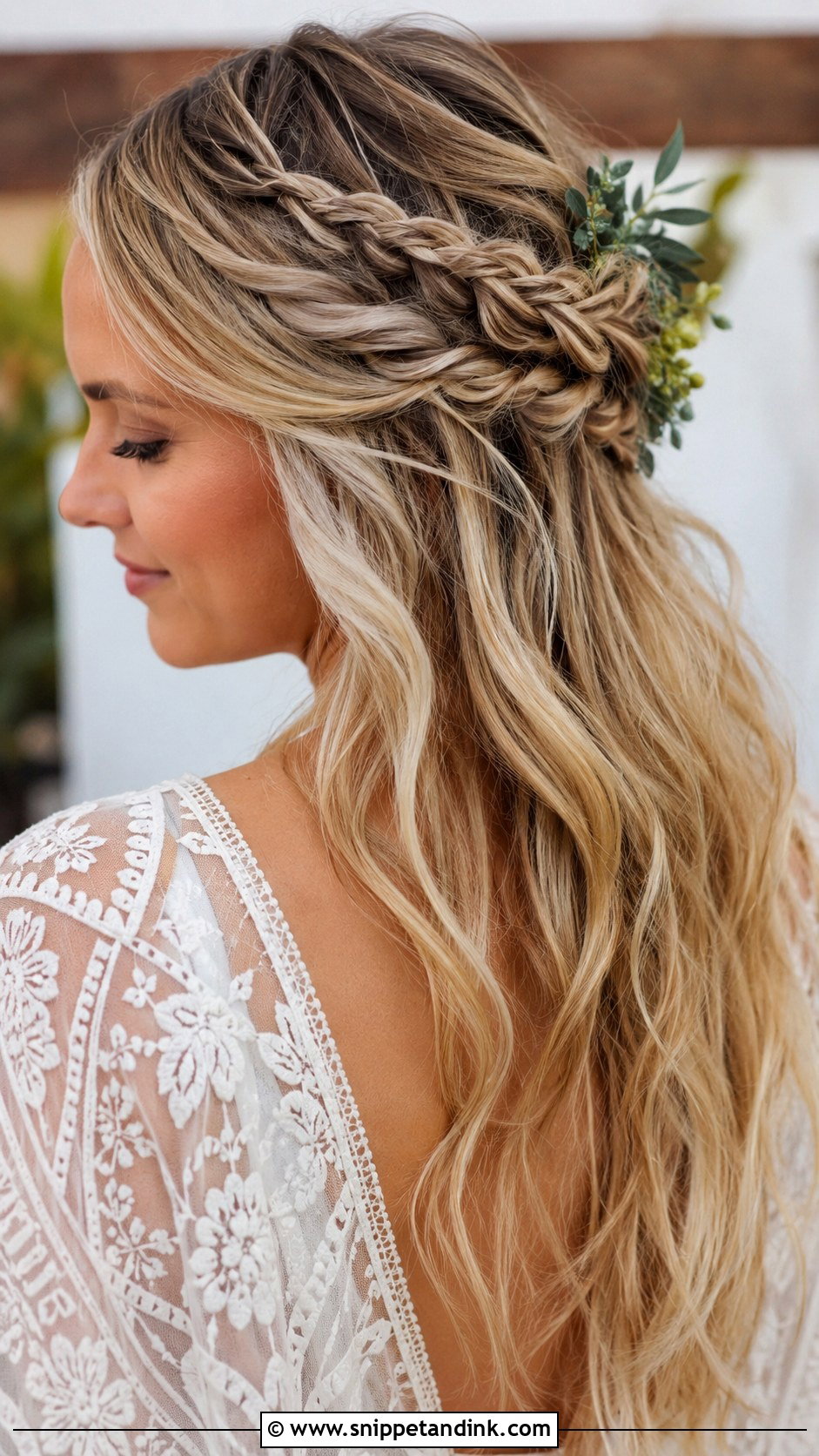 Boho Braided Half Up Wedding Hairstyle - Snippet and Ink - 20 Wedding Hairdos for Long Hair