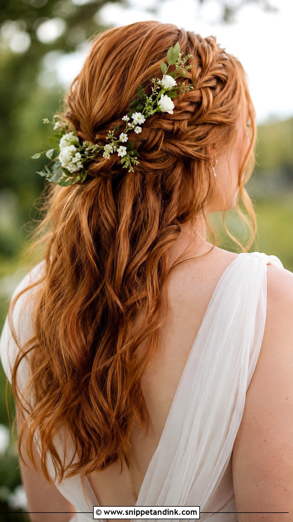 Boho Braided Half Up Wedding Hairstyle - Snippet and Ink - 25 Boho Wedding Hairstyles