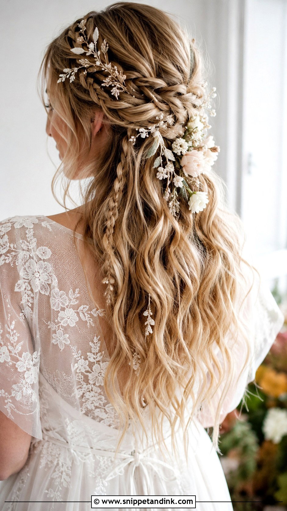 Boho Braided Half Up Wedding Hairstyle - Snippet and Ink - 25 Chic Wedding Hair Ideas