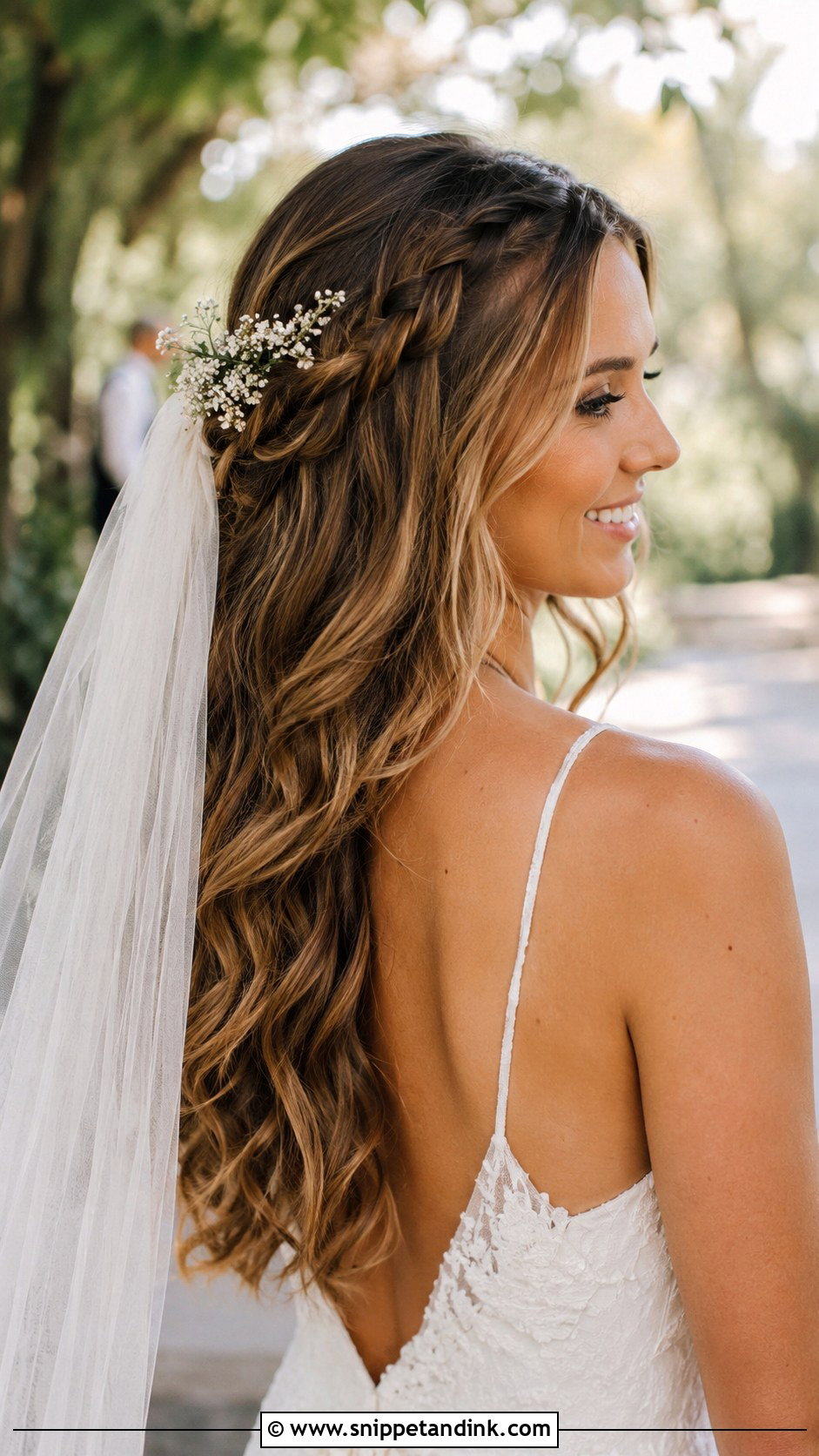 Boho Braided Half Up With Cathedral Veil - Snippet and Ink - 25 Cathedral Veil Hairstyle Ideas
