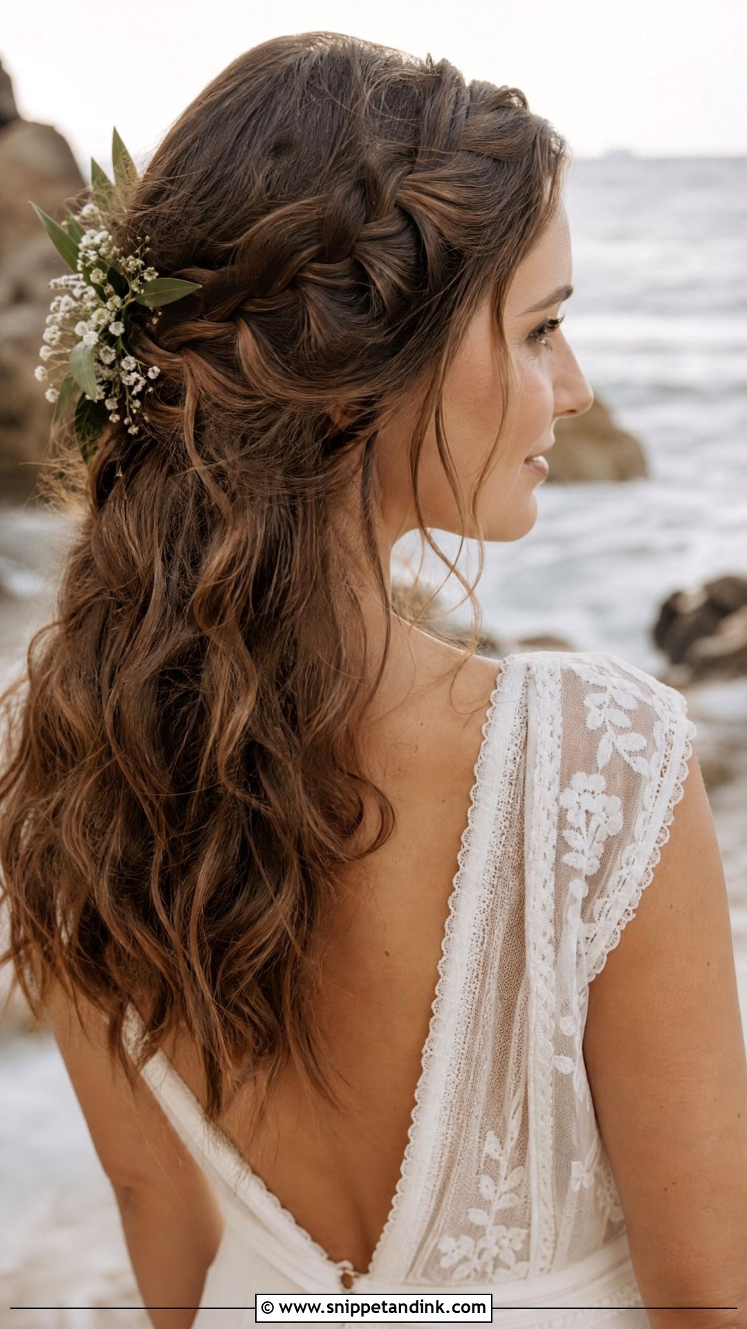Boho Braided Half Up for Beach Brides - Snippet and Ink - 20 Beach Bride Hair Ideas