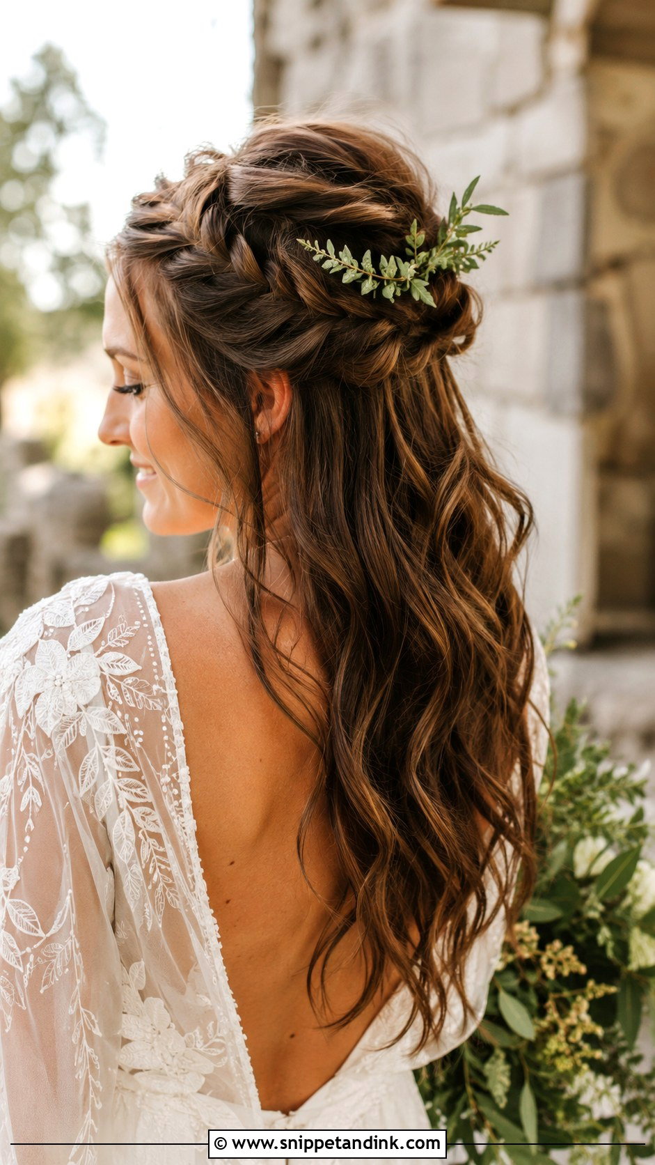 Boho Braided Half Up for Brides - Snippet and Ink - 20 Hair Idea for Wedding Ideas