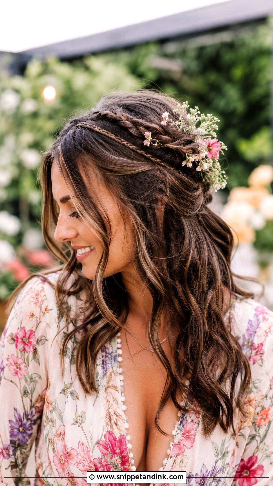 Boho Braided Half Up for Wedding Party - Snippet and Ink - 25 Hairstyles for Wedding Party