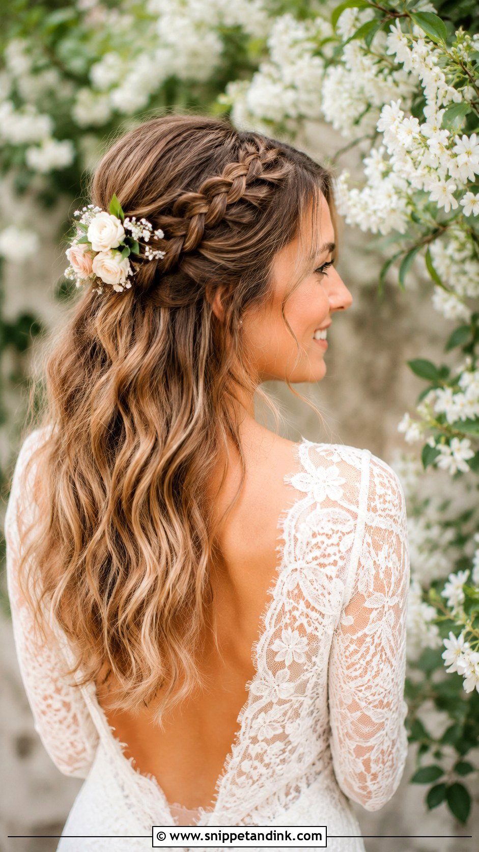 Boho Braided Half Up for Wedding - Snippet and Ink - 20 Hair Down for Wedding Ideas