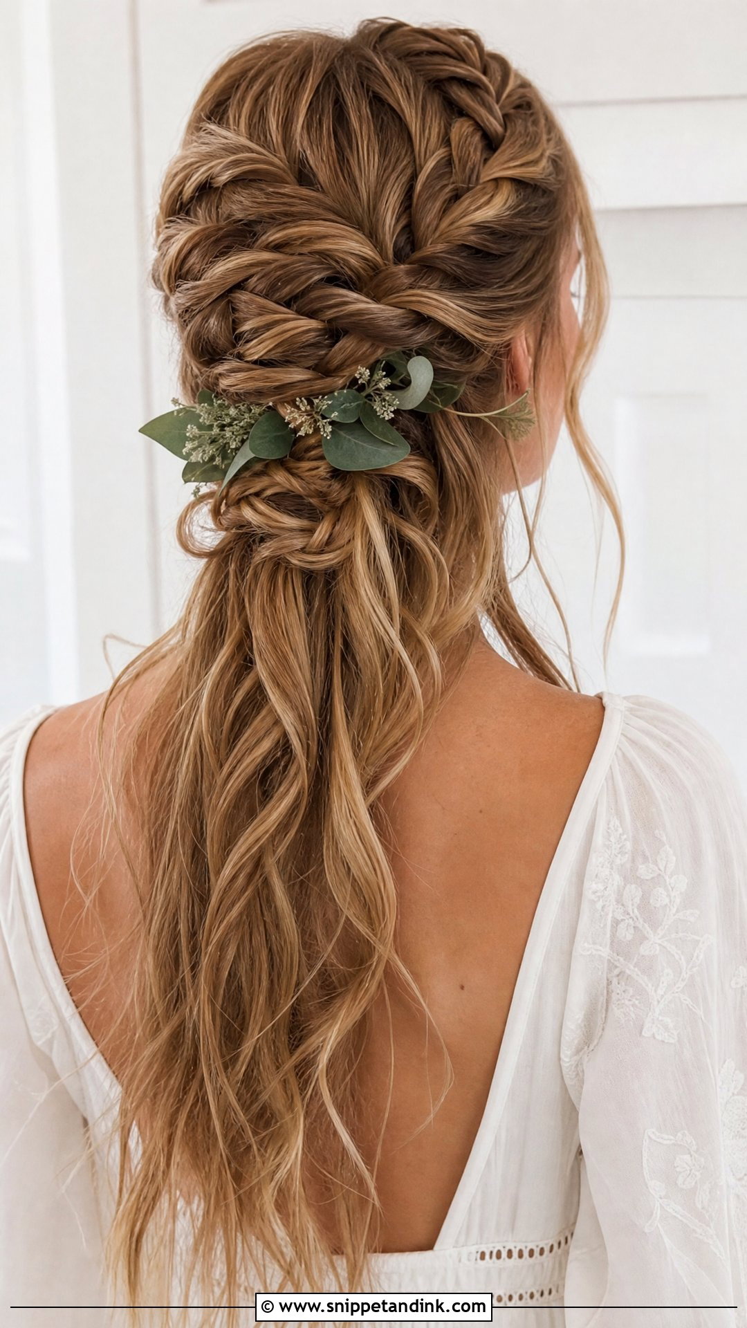 Boho Braided Half Updo - Snippet and Ink - 25 Long Hair Bridal Hairstyles