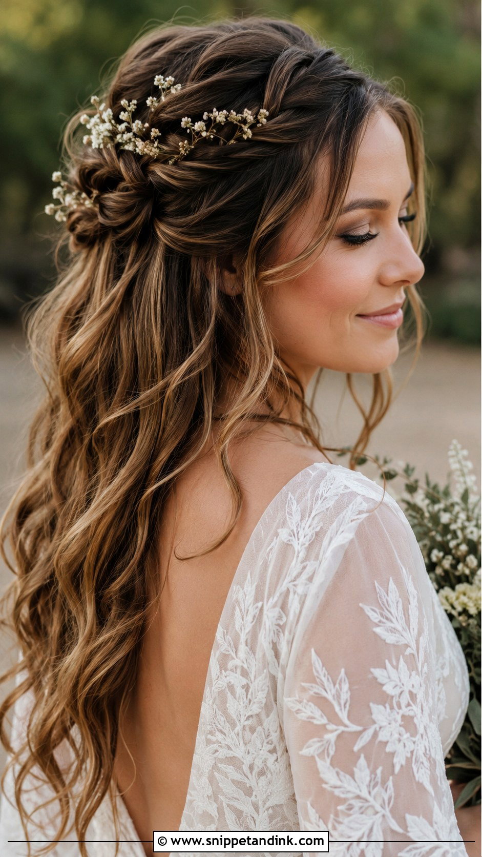 Boho Braided Half Updo - Snippet and Ink - 25 Round Face Hairstyles for Wedding