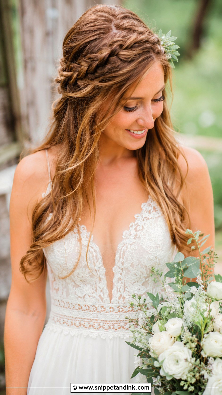 Boho Braided Half Updo - Snippet and Ink - 20 Hair Styles for Brides