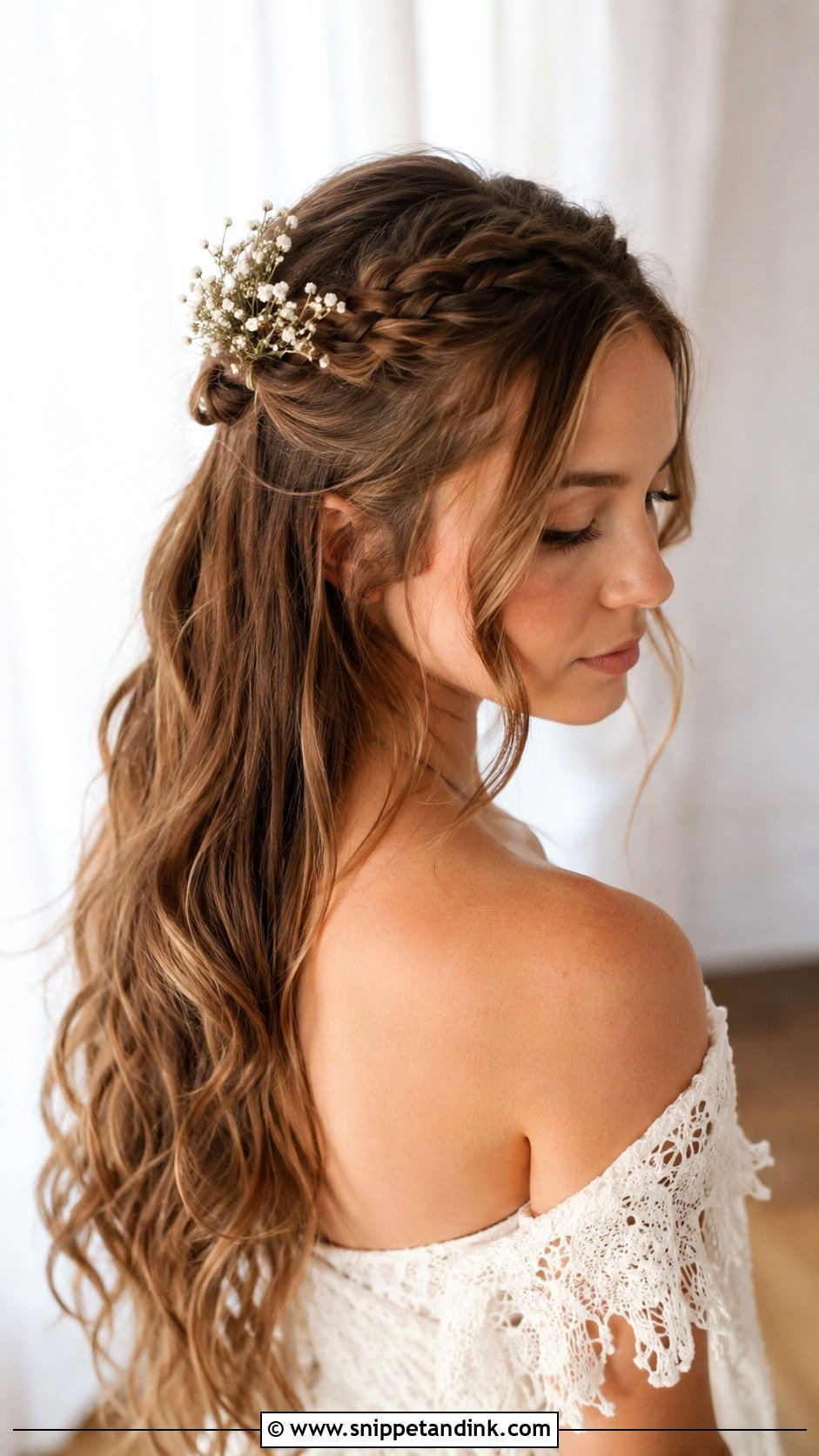 Boho Braided Half Updo - Snippet and Ink - 25 Fairytale Wedding Hair Ideas