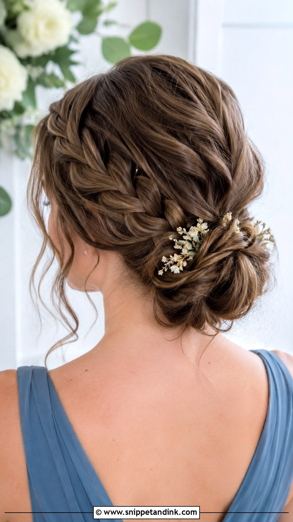 Boho Braided Low Bun Bridesmaid Hair - Snippet and Ink - 20 Boho Bridesmaid Hairstyles