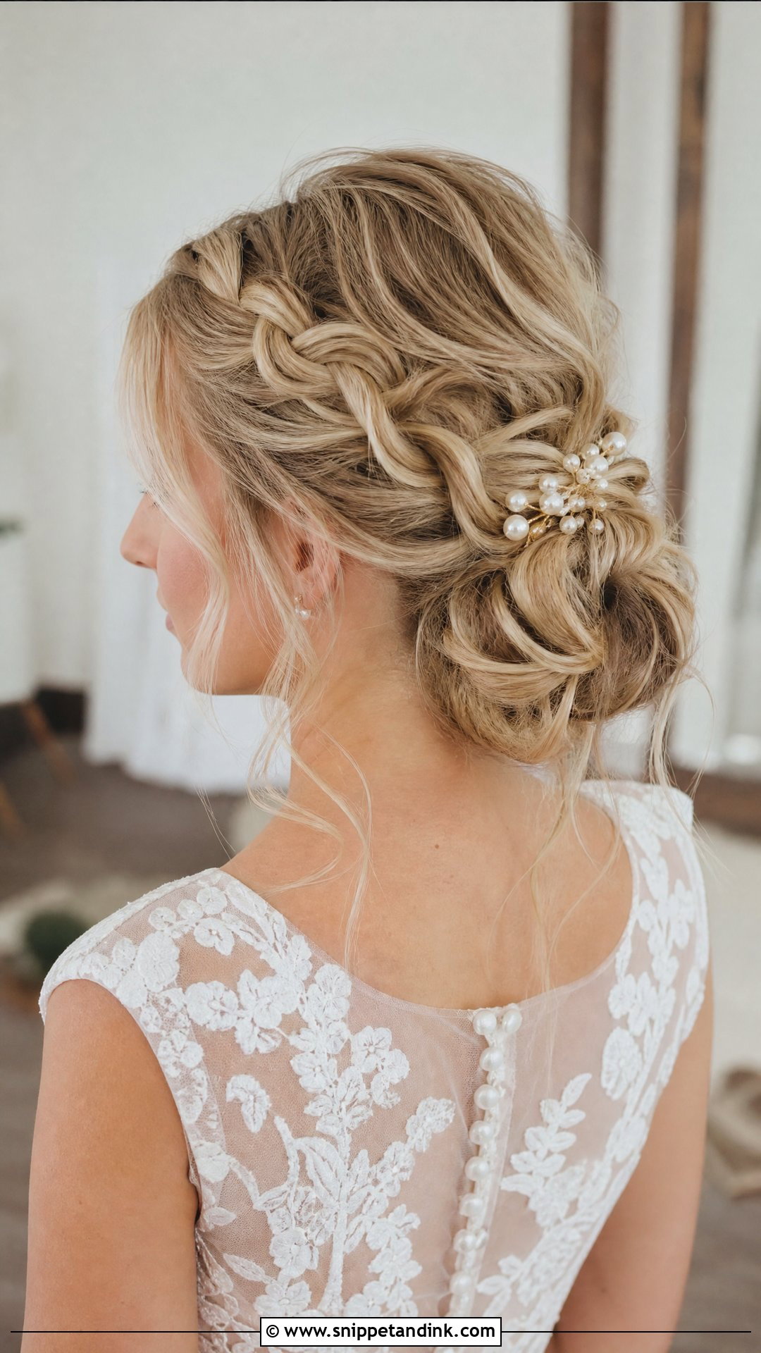 Boho Braided Low Bun Wedding Hairstyle - Snippet and Ink - 15 Boho Braids Wedding Hairstyles