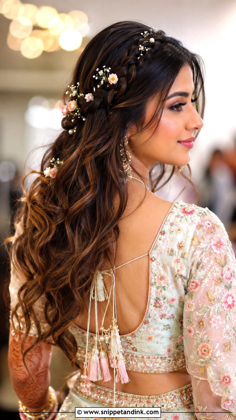 Boho Braided Open Hair Style - Snippet and Ink - 30 Indian Bridal Dulhan Hairstyles