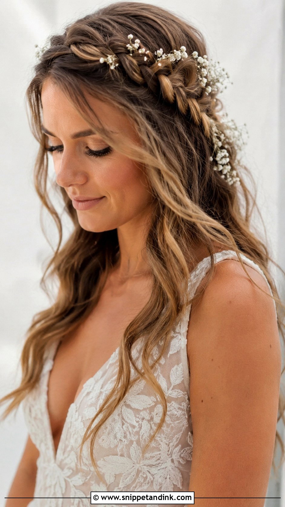 Boho Braided Open Hair Wedding Look - Snippet and Ink - 20 Long Open Hair Wedding Hairstyles