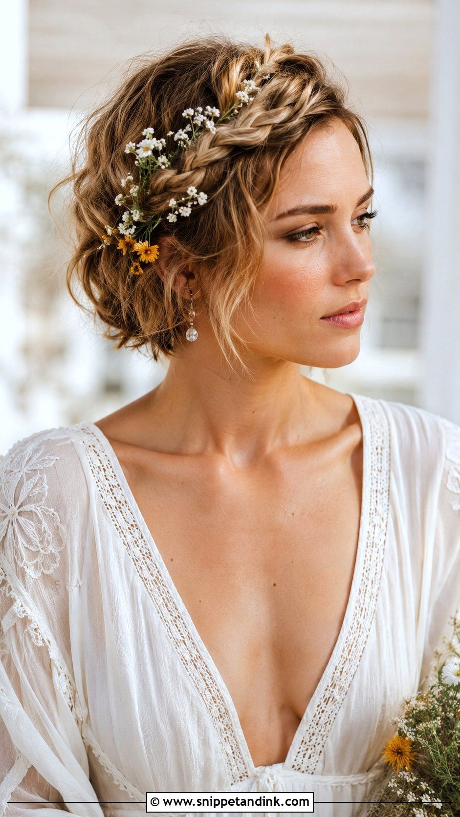 Boho Braided Pixie - Snippet and Ink - 25 Bridal Hairstyles for Short Hair