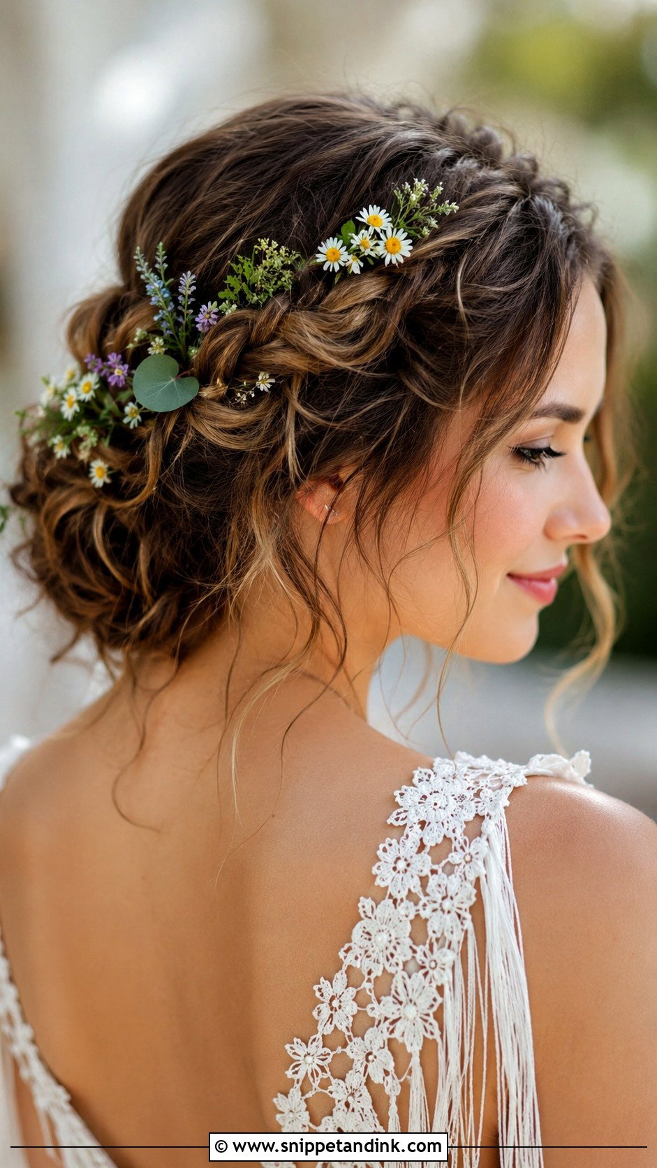 Boho Braided Short Hair - Snippet and Ink - 25 Wedding Hair for Short Hair Ideas