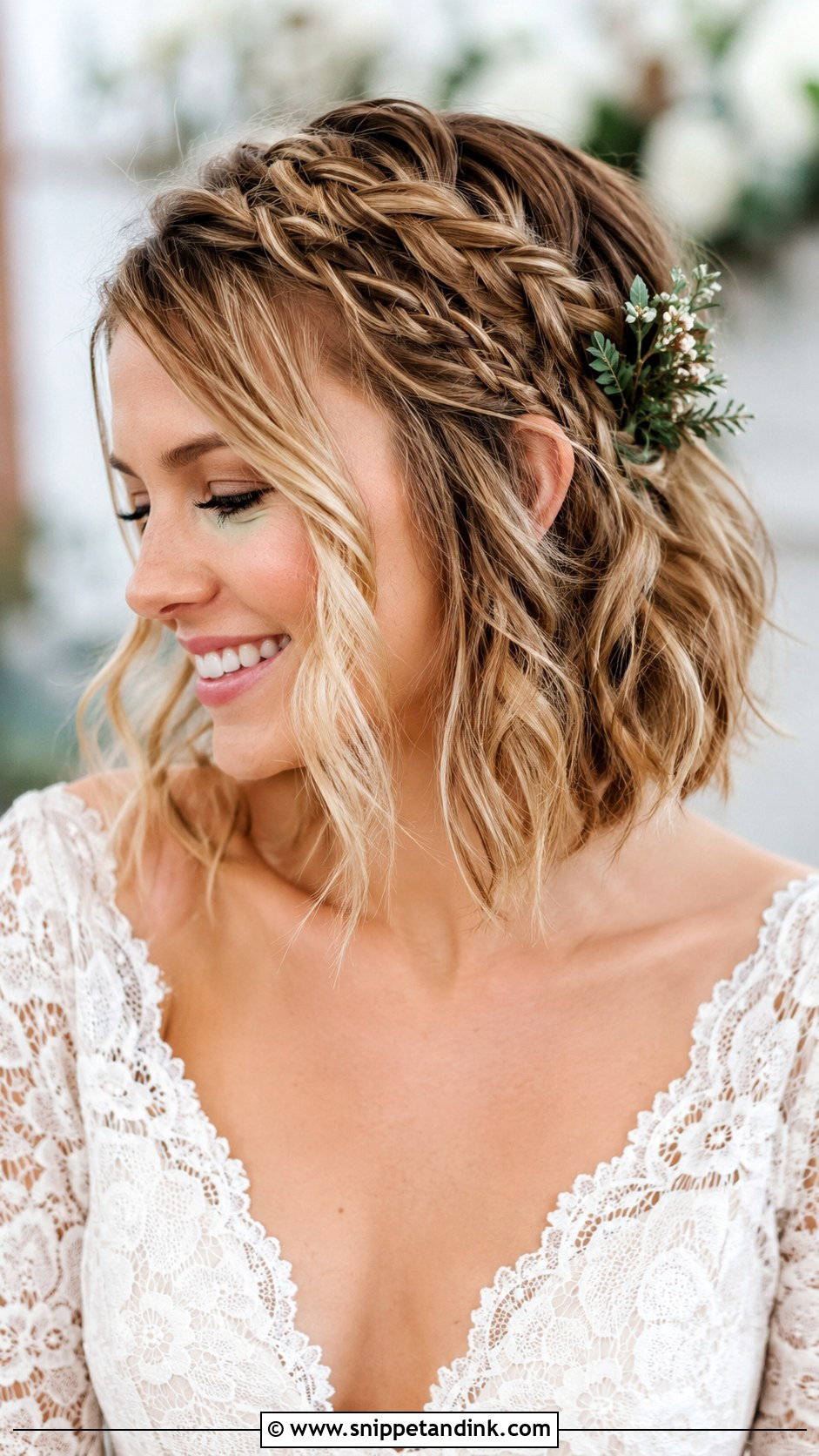 Boho Braided Short Hair - Snippet and Ink - 30 Short Bridal Hair Ideas