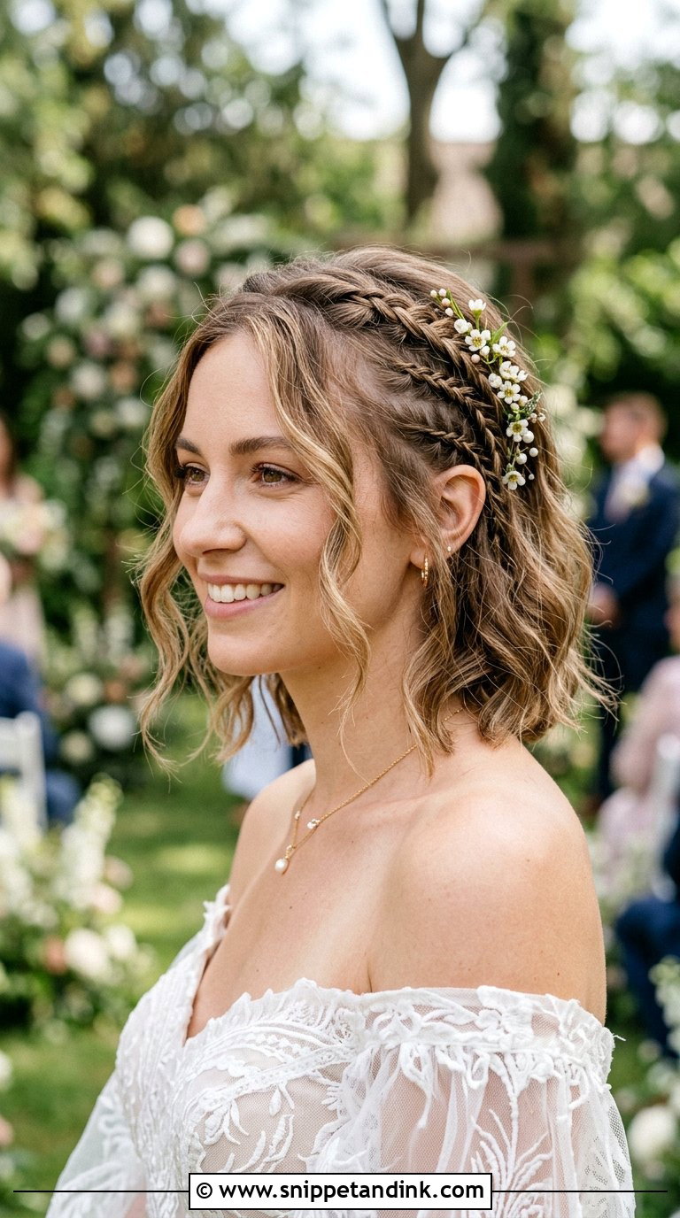 Boho Braided Short Hair - Snippet and Ink - 20 Brides with Short Hair Ideas