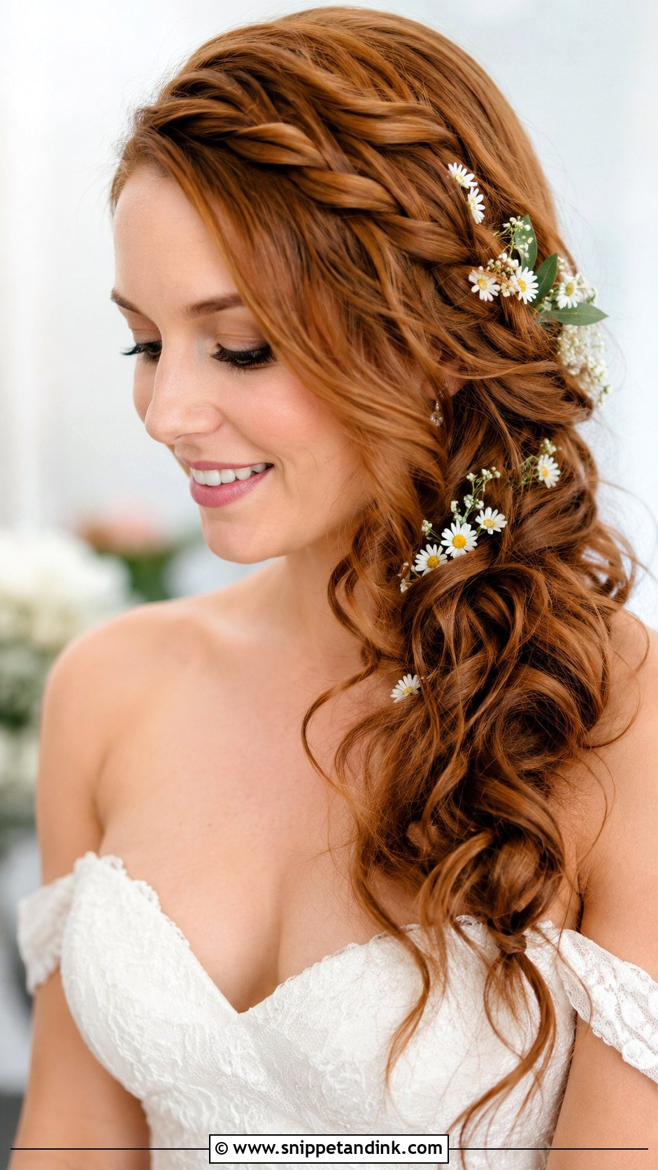Boho Braided Side Swept Wedding Hairstyle - Snippet and Ink - 25 Boho Braid Wedding Hair Ideas