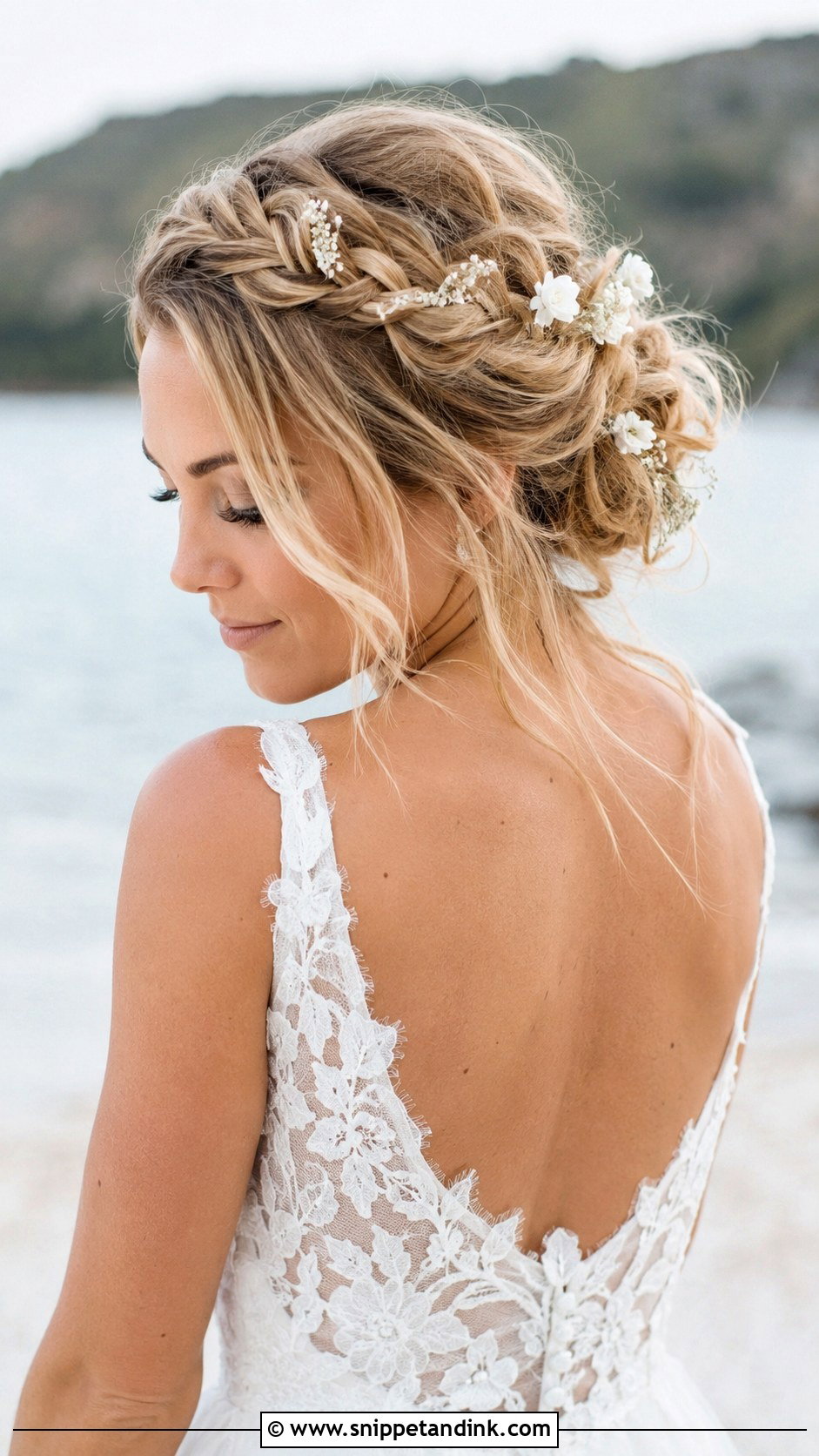 Boho Braided Updo - Snippet and Ink - 20 Beach Wedding Hair Updo Ideas