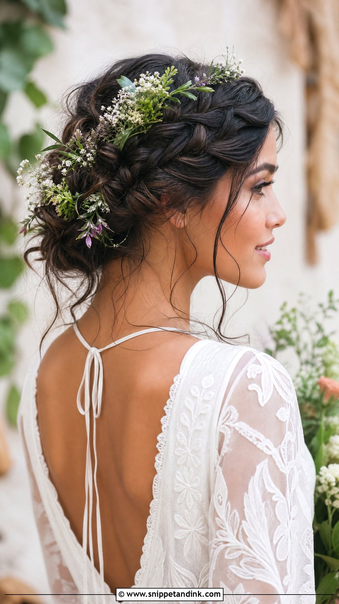 Boho Braided Updo - Snippet and Ink - 30 Glam Bridal Hair Ideas