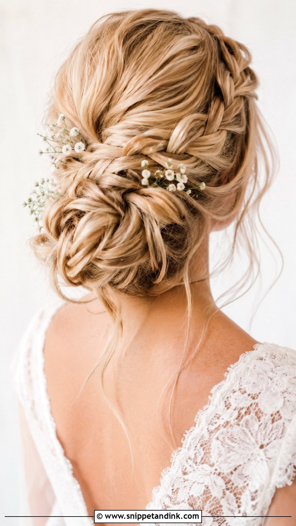 Boho Braided Updo For Thick Hair - Snippet and Ink - 15 Thick Hair Updo Wedding Ideas