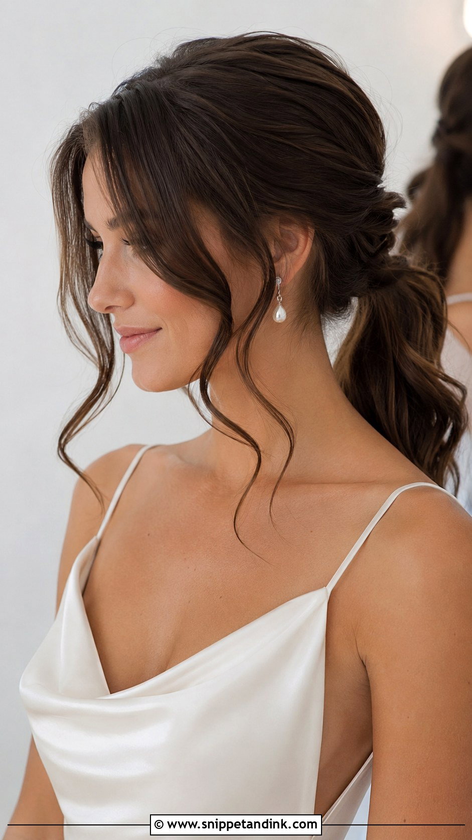 Boho Braided Updo With Curtain Bangs - Snippet and Ink - 20 Wedding Hair with Curtain Bangs Ideas