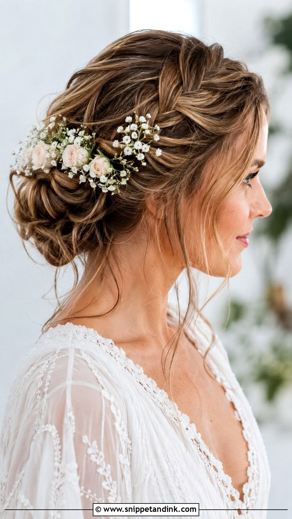Boho Braided Updo With Flowers - Snippet and Ink - 30 Hairstyles for Marriage