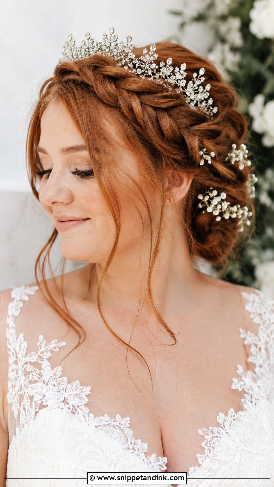 Boho Braided Updo With Tiara - Snippet and Ink - 25 Bridal Tiara Hairstyles