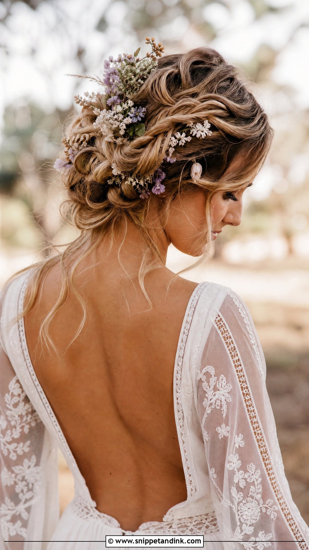 Boho Braided Updo for Bride - Snippet and Ink - 20 Up Hairstyles for Wedding