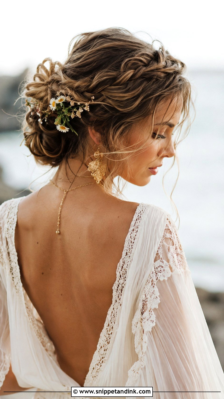 Boho Braided Updo for Brides - Snippet and Ink - 20 Romantic Wedding Updo Ideas
