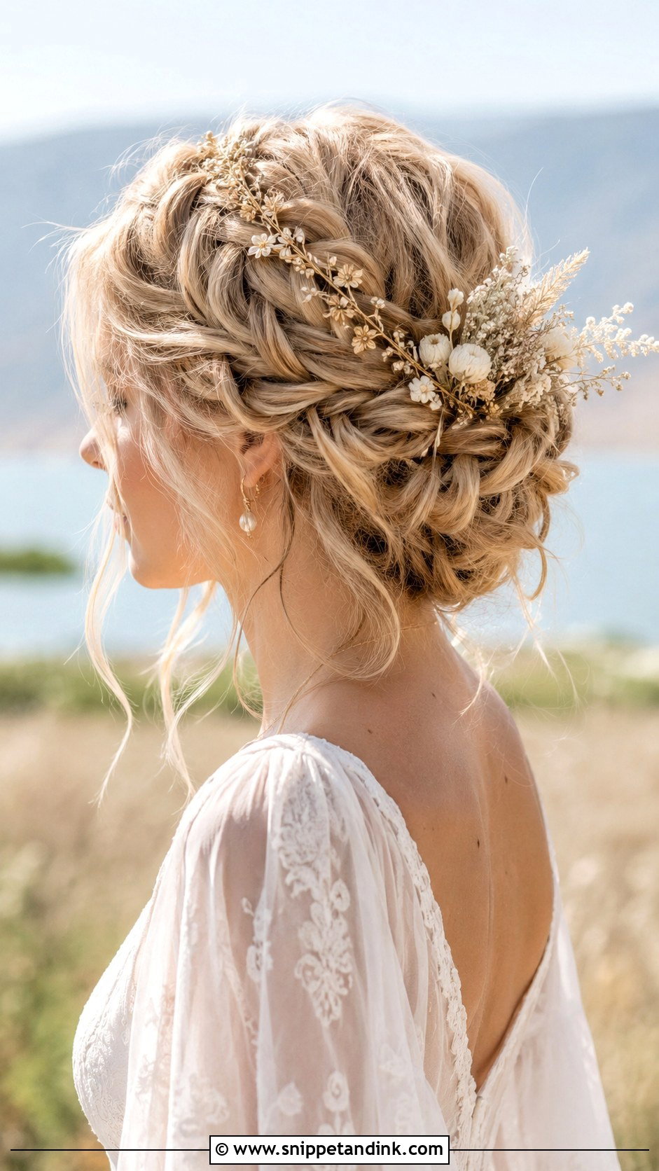 Boho Braided Updo for Fine Hair - Snippet and Ink - 20 Wedding Hair Fine Hair Ideas