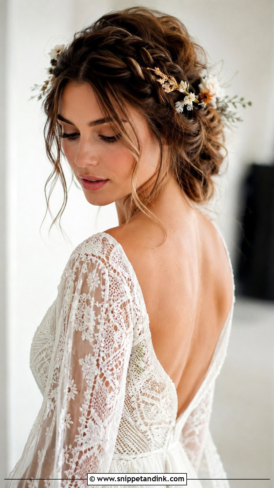 Boho Braided Updo for Long Hair - Snippet and Ink - 30 Hairstyles for Long Hair Wedding