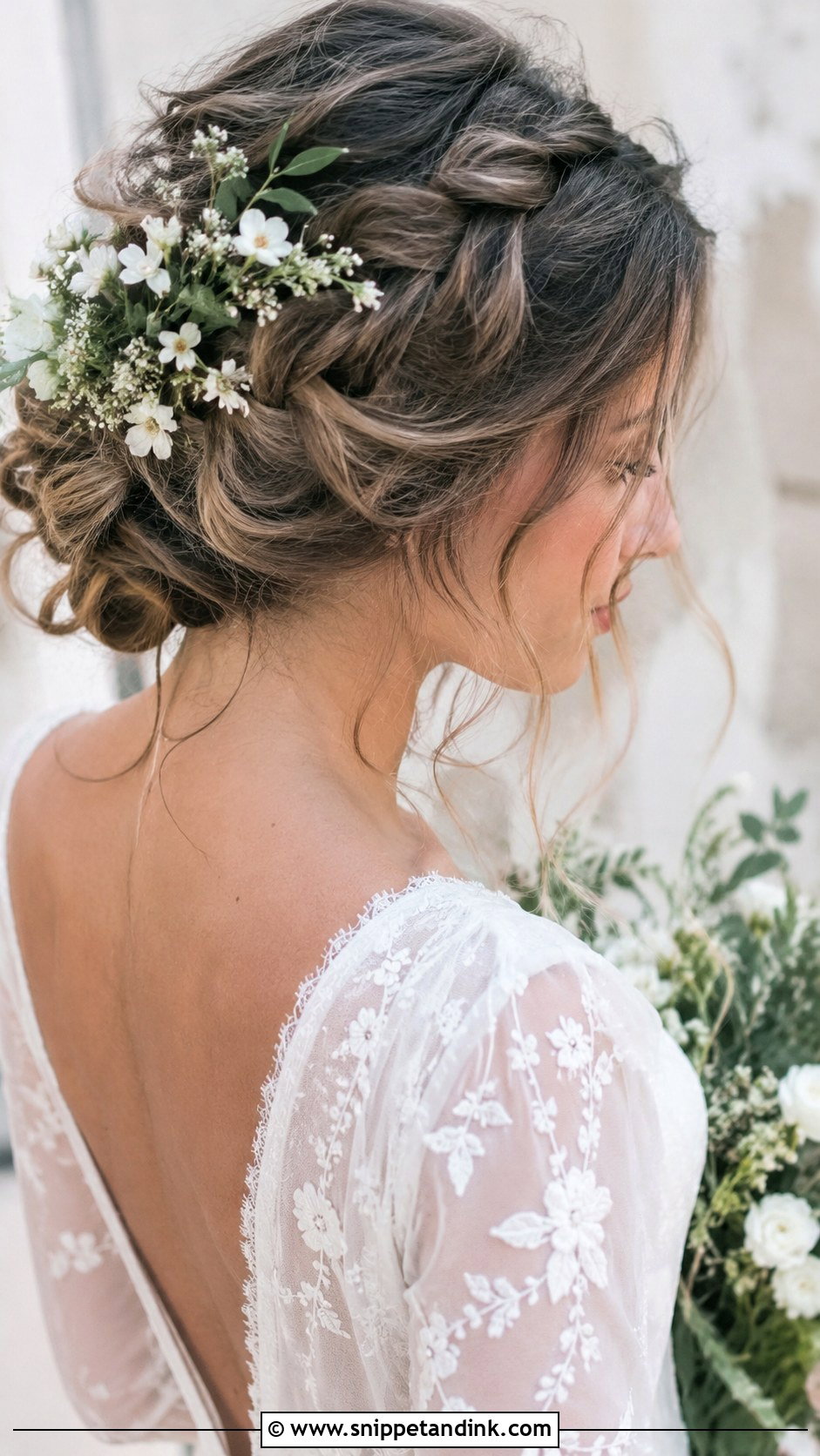 Boho Braided Updo for Medium Hair - Snippet and Ink - 25 Up Dos for Medium Hair Wedding Ideas